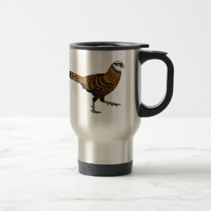 Reeves's pheasant bird cartoon illustration travel mug