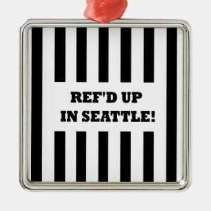 Ref'd Up In Seattle with Replacement Referees Metal Tree Decoration
