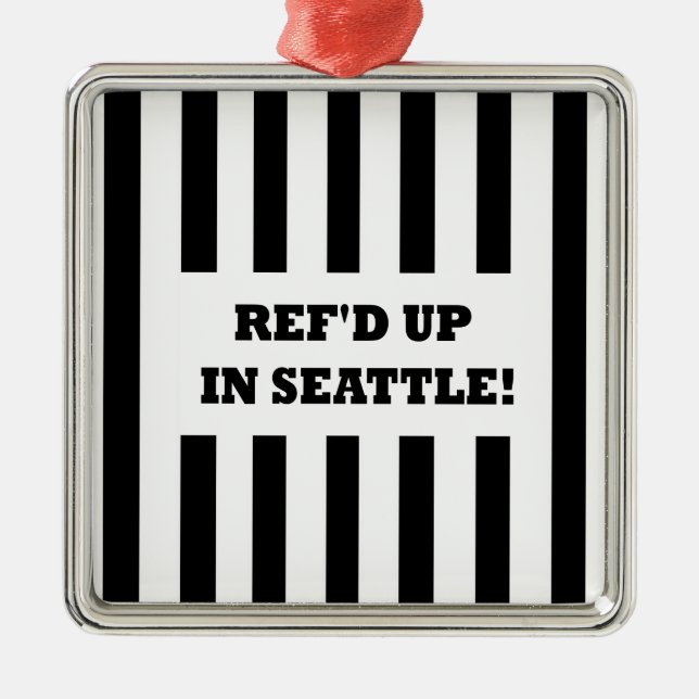 Ref'd Up In Seattle with Replacement Referees Metal Tree Decoration (Front)