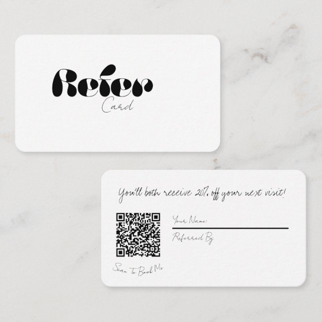 Refer a Friend business card (Front/Back)