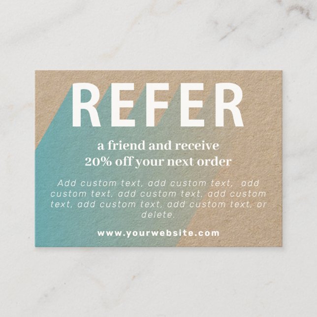 Refer a Friend Discount Business Card (Front)