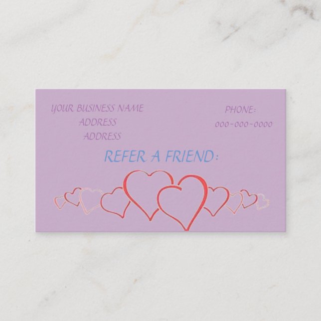 REFER A FRIEND LOYALTY CARDS (Front)