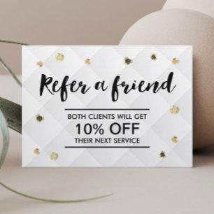 Refer a Friend Modern Gold Sequins Promotional Referral Card