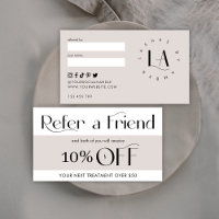 Refer a Friend Modern Serif Font Salon & Spa Taupe