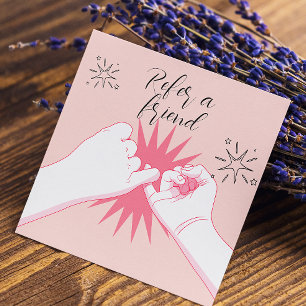 Refer A Friend Peach Pastels Hands Illustration Referral Card