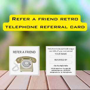 Refer a friend retro telephone referral card