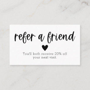 Refer A Friend Salon Referral Card