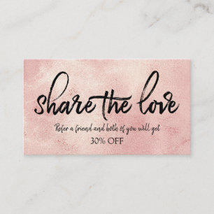Refer A Friend Stylish Blush Foil Referral Card