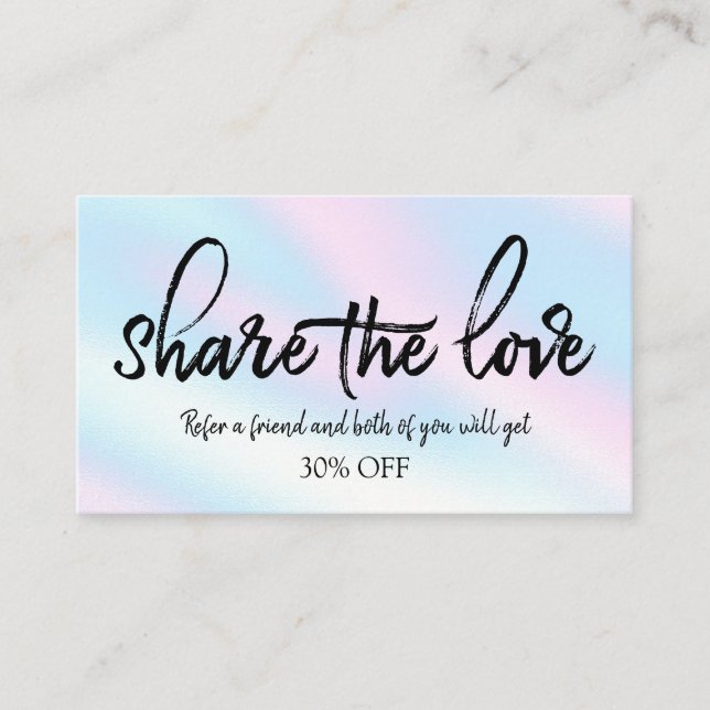 Refer A Friend Stylish Holographic Referral Card (Front)