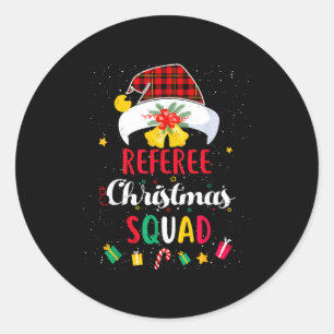 Referee Christmas Squad Santa Hat Umre Match  Classic Round Sticker