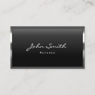 Referee Modern Metal Border Business Card