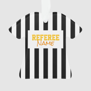 REFEREE NAME Sports Team Colours Stripes Ornament