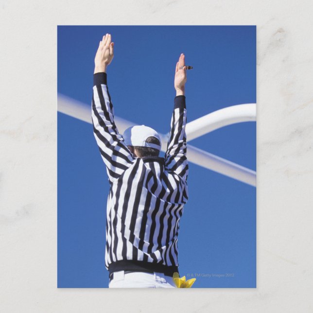 Referee signalling touchdown or successful field postcard (Front)