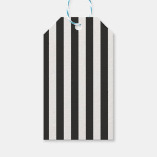 Referee Striped Classic Black & White Vertical Gift Tags