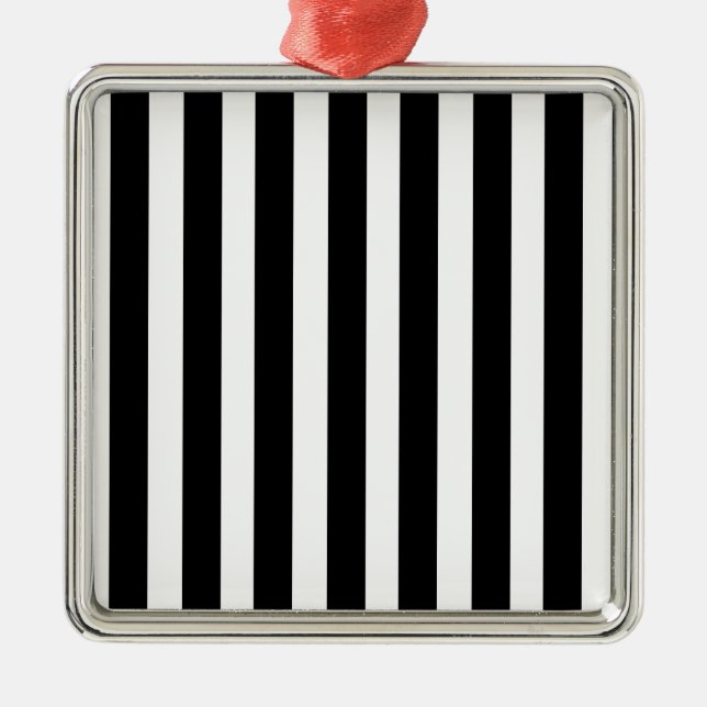 Referee Stripes Metal Tree Decoration (Front)