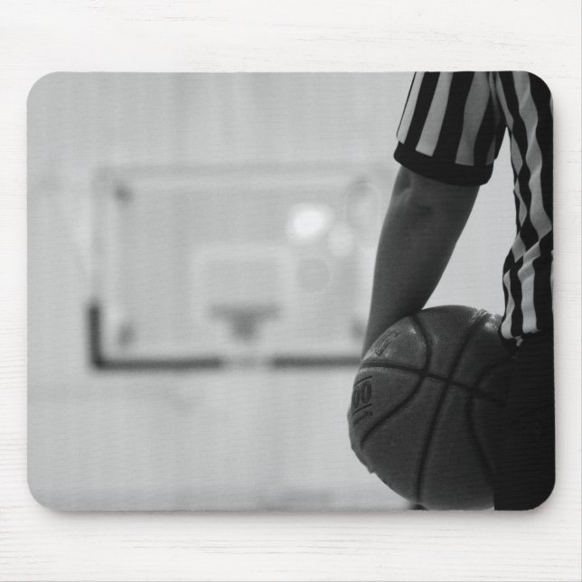Referee Time out (Basketball) Black and White Mous Mouse Mat (Front)