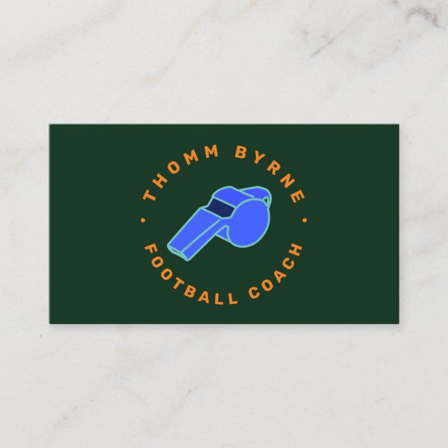 Referee  Whistle Coach  Business Card (Front)