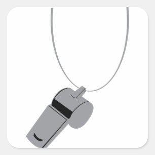 Referee Whistle Coach Square Sticker