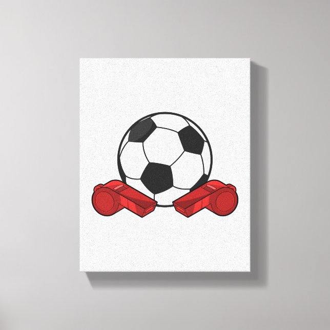 Referee whistle & Soccer ball Canvas Print (Front)
