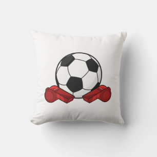 Referee whistle & Soccer ball Cushion