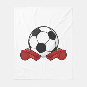 Referee whistle & Soccer ball Fleece Blanket