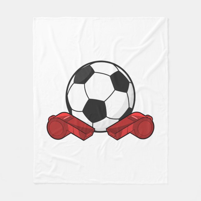 Referee whistle & Soccer ball Fleece Blanket (Front)
