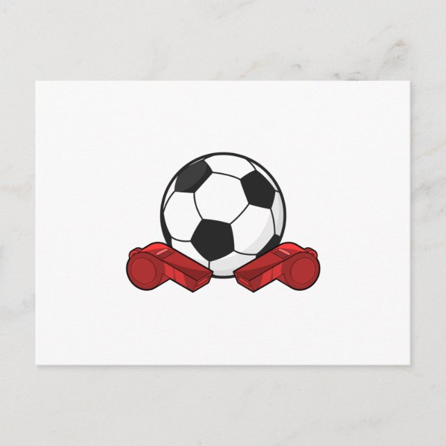 Referee whistle & Soccer ball Postcard (Front)