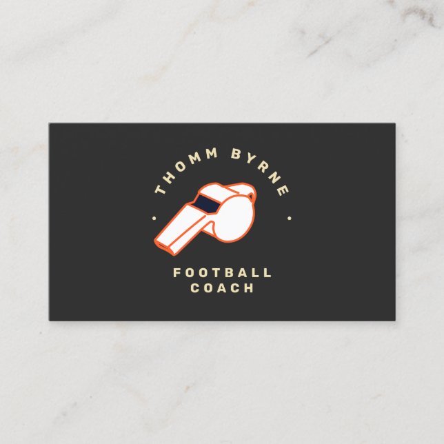  Referee Whistle Sports Team Business Card (Front)