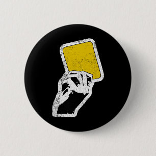 Referee Yellow Card Coach Sports Footbyll Soccer 6 Cm Round Badge