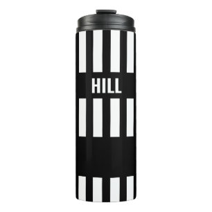 Referee Zebra Stripe Black & White Thermal Tumbler