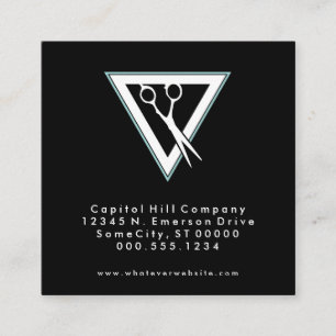 referral barber scissors triangle square card
