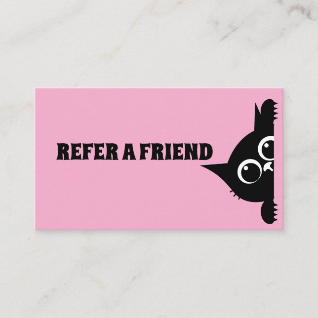 REFERRAL CARD CAT PINK CUSTOM (Front)