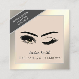 Referral card chic gold eyelashes & eyebrows wink
