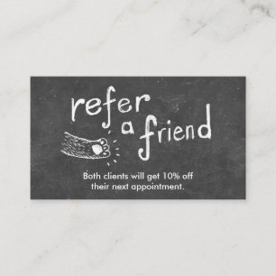 Referral Card   Cute Chalkboard Animal Drawing