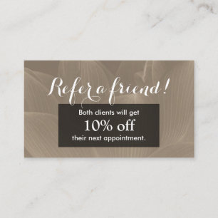 Referral Card Elegant Brown Lotus Flower