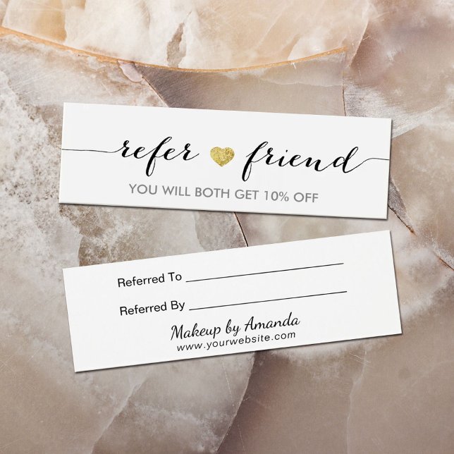 Referral Card | Elegant Minimal Gold Heart Elegant (Creator Uploaded)
