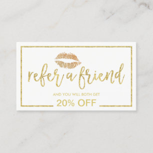Referral Card   Gold Lips Makeup Artist Salon
