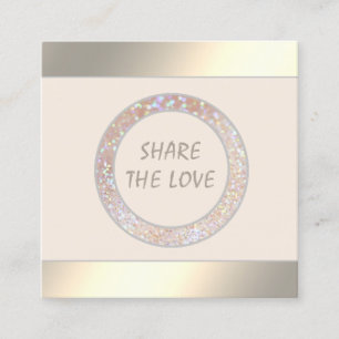 Referral card  gold modern elegant glittery circle