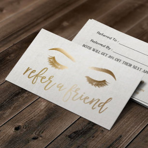 Referral Card   Makeup Artist Gold Typography