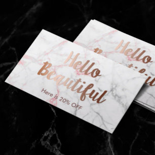 Referral Card   Makeup Artist Hair Salon Marble