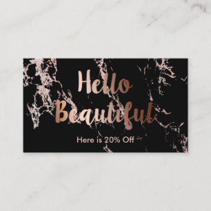 Referral Card Makeup Artist Rose Gold Marble