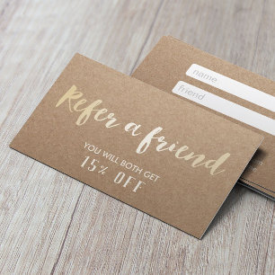 Referral Card   Minimalist Gold Script Rustic