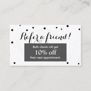 Referral Card   Modern Black & White Beauty Salon