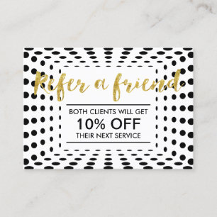 Referral Card   Modern Dots Gold Script