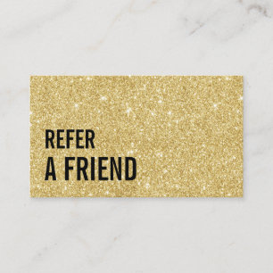 Referral Card   Modern Gold Glitter Beauty Salon