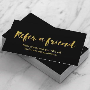 Referral Card Modern Gold Script