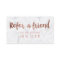 Referral card modern rose gold typography marble