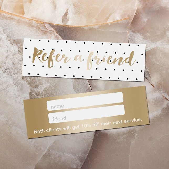 Referral Card | Simple Polka Dots Classy Gold (Creator Uploaded)