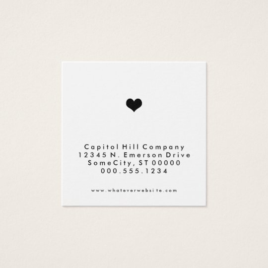 referral heart square square business card