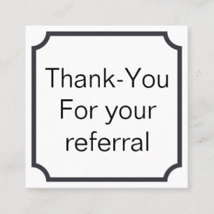 Referral or loyalty card for clients